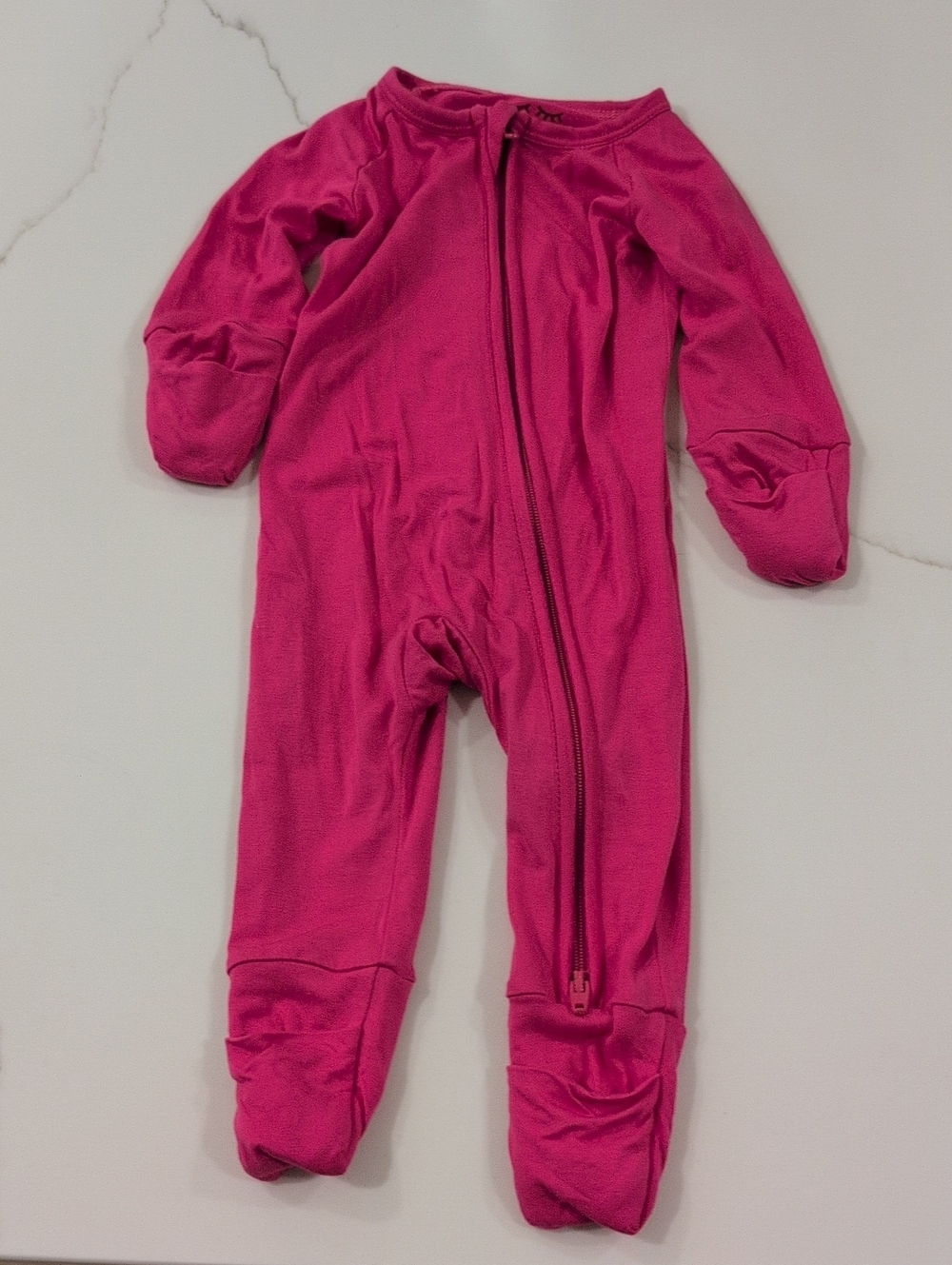 Little Sleepies Hot Pink Zip Front Footed One-Piece